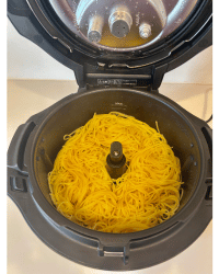 オートクッカーでスパゲティが茹で上がった