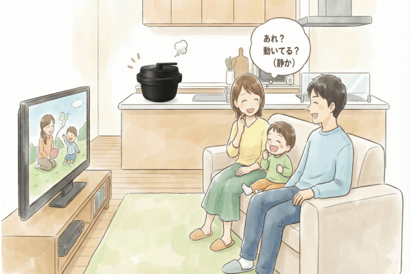 オートクッカービストロで調理中も、リビングでだんらん