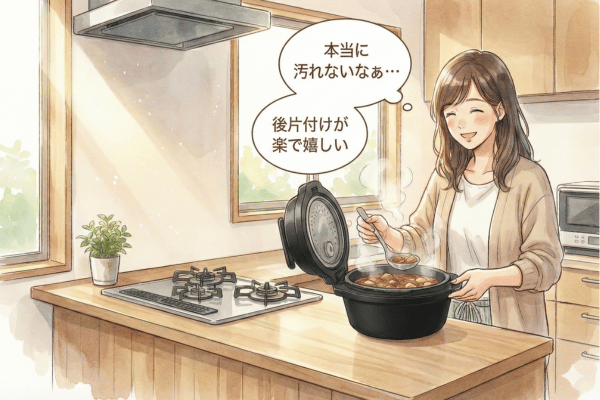 オートクッカービストロでキッチンが汚れない