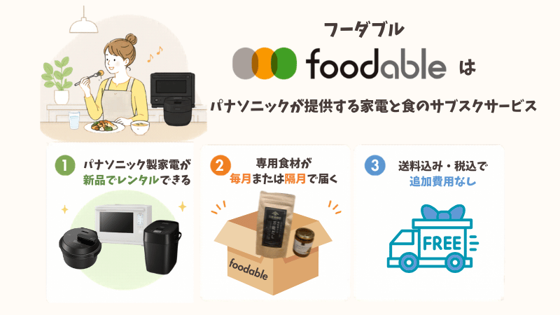 foodable(フーダブル)パナソニックのサブスクサービスの説明