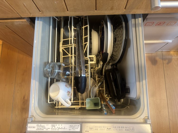 ホットクックのパーツを食洗機に入れたところ