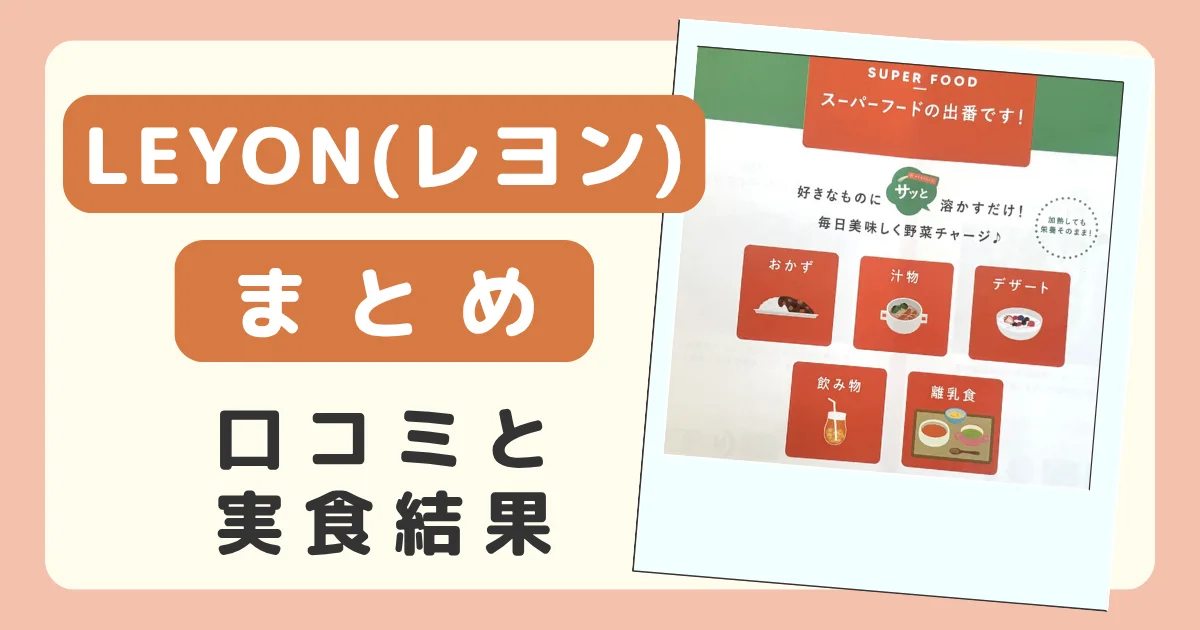 LEYON(レヨン)の口コミと実食結果のまとめのバナー。パンフレットの使い方のページ
